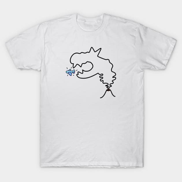 Volcano Monster catches Plane T-Shirt by schlag.art